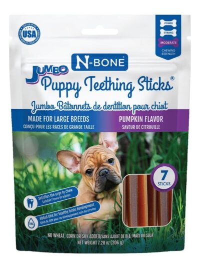 N-Bone Dog Teething Stick Puppy Jumbo Pumpkin 7 Pack