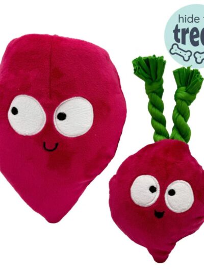 H&K Pop 'N Fetch D Beet Large Plush Squeak Crinkle