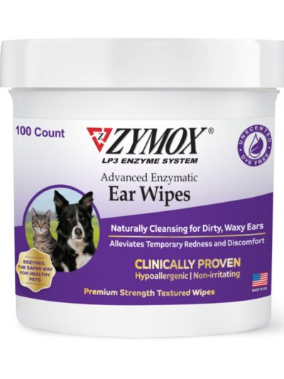 Zymox Advanced Enzymatic Ear Wipes for Cats Dogs 1ea/100 ct