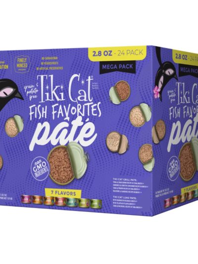 Tiki Pet Cat Fish Favorites Pate 2.8Oz Variety Pack (Case Of 24)