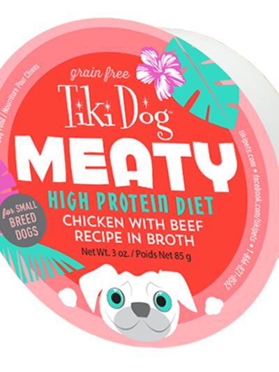 Tiki Pets Dog Mighty Chicken Beef 3oz. (Case of 4)