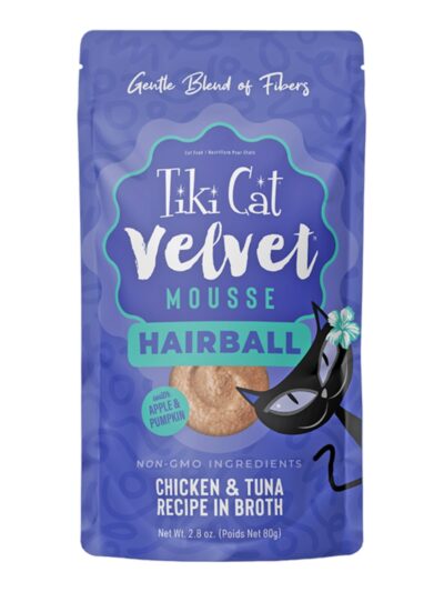 Tiki Pet Cat Velvet Mousse Hairball Chicken Tuna 2.8oz.