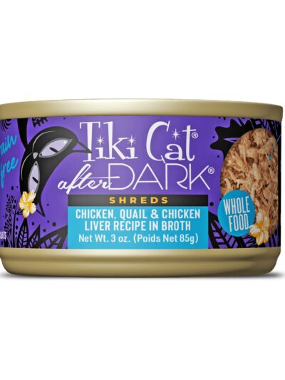 Tiki Pet Cat After Dark Shreds Chicken & Quail 3oz. (Case of 12)