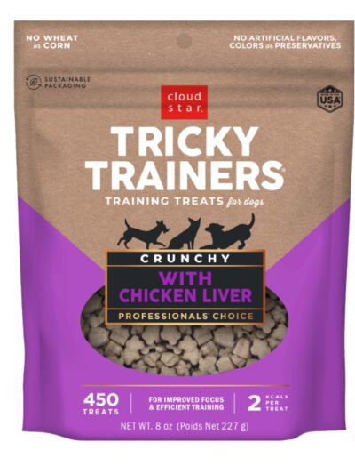 Cloud Star Crunchy Tricky Trainers Liver Flavor Dog Treats; 8oz. Bag