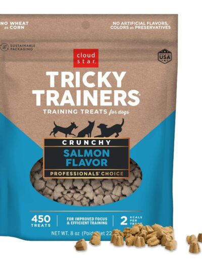 Cloud Star Crunchy Tricky Trainers Salmon Flavor Dog Treats; 8oz. Bag
