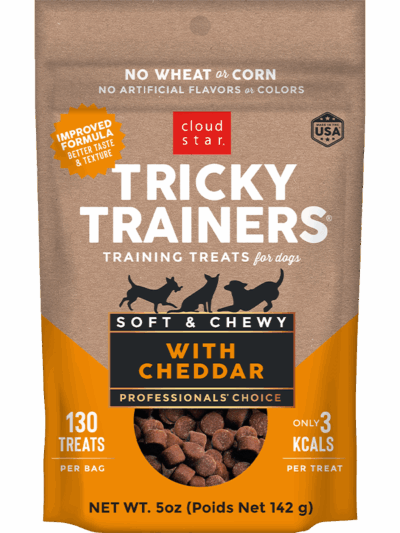 Cloud Star Chewy Tricky Trainers Cheddar Flavor Dog Treats; 5oz. Bag