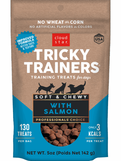 Cloud Star Chewy Tricky Trainers Salmon Flavor Dog Treats; 5oz. Bag