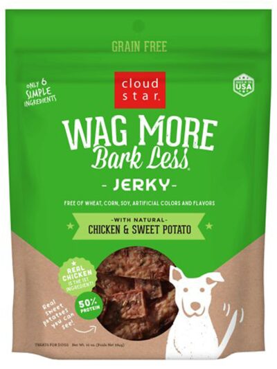 Cloudstar WAGMORE DOG JERKY GRAIN FREE CHICKEN SWEET POTATO 10OZ