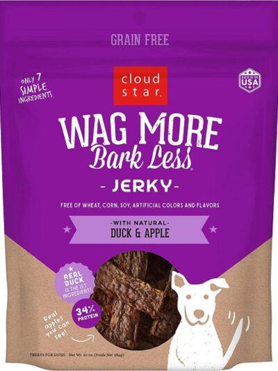 Cloudstar DOG JERKY GRAIN FREE DUCK APPLE 10OZ