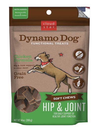 Cloud Star Dynamo Dog Hip and Joint Soft Chews Chicken Formula Dog Treats, 14oz. Bag