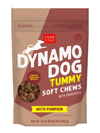 Cloud Star Dynamo Dog Tummy Soft Chews Pumpkin and Ginger Formula Dog Treats, 14-Oz. Bag