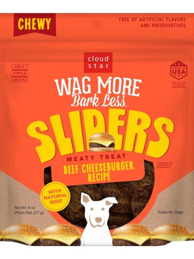 Cloudstar Wagmore Dog Sliders Grain Free Beef Cheeseburger 8oz.