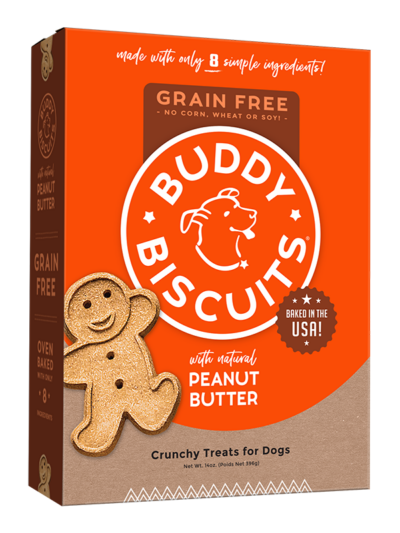 Cloud Star Grain-Free Oven Baked Buddy Biscuits With Homestyle Peanut Butter Dog Treats; 14oz. Box