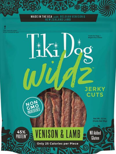 Tiki Pet Dog Wildz Jerky Grain Free Venison And Lamb 3.5oz.