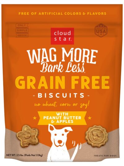 Cloudstar WAG MORE DOG GRAIN FREE PEANUT BUTTER and APPLES 2.5LB