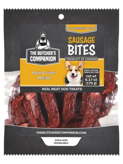 Butcher's Companion Dog Pork & Liver Sausage Bites 6.17oz.