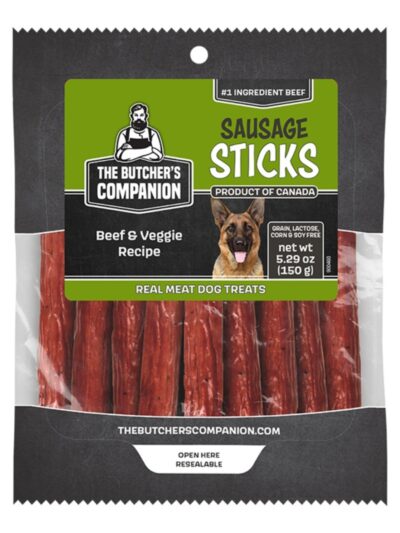 Butcher's Companion Dog Beef & Veg Sausage Sticks 5.29oz.