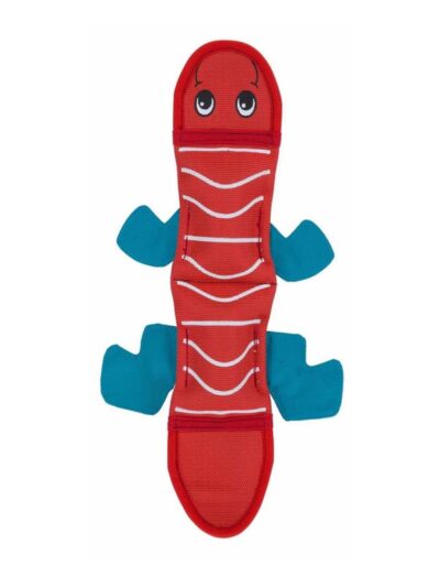 Outward Hound Fire Biterz Dog Toy Lizard 2 Squeakers Red 1ea/MD