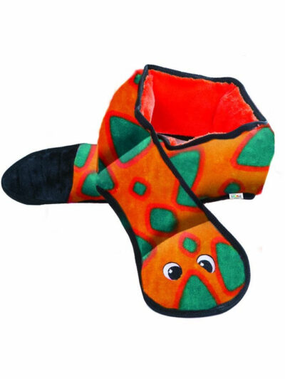 Outward Hound Invincibles Dog Toy Snake 6 Squeakers Orange/Blue 1ea/XL