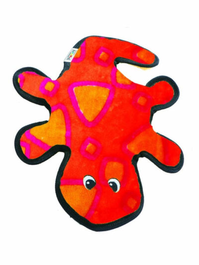 Outward Hound Invincibles Dog Toy Gecko 2 Squeakers Red/Orange 1ea/MD