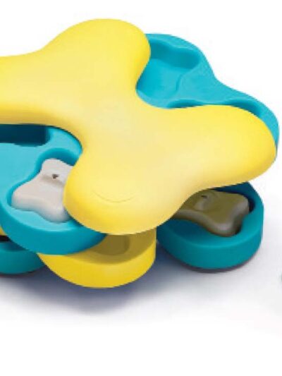 Nina Ottosson Tornado Interactive Dog Toy Blue/Yellow 1ea/LG, 11 in