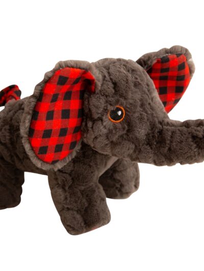 Snugarooz Eli The Elephant Gray/Plaid 8in.