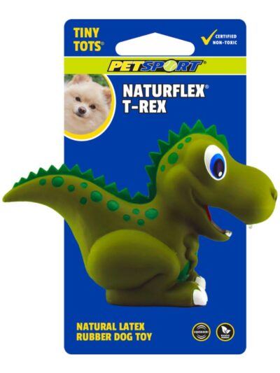 Petsport USA NaturFlex Dinosaur Latex Dog Toy TRex, 4ea/4 in, Tiny Tot