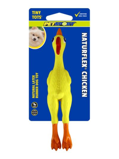 Petsport USA NaturFlex Natural Latex Rubber Dog Toy Chicken, 1ea/6 in, Tiny Tot