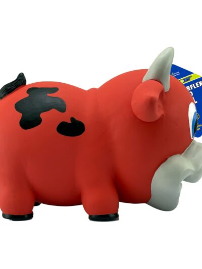 Petsport USA NaturFlex Natural Latex Rubber Dog Toy Bull, 1ea/7.5 in, Large