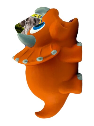 Petsport USA NaturFlex Dinosaur Latex Dog Toy Triceratops, 1ea/8 in, Large
