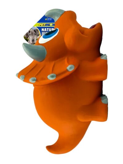 Petsport USA NaturFlex Dinosaur Latex Dog Toy Triceratops, 1ea/12 in, Jumbo