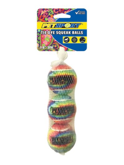 Petsport USA Tie Dye Squeak Ball Dog Toy 1ea/1.8 in, 3 pk
