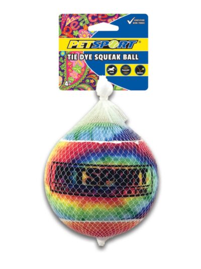 Petsport USA Tie Dye Squeak Ball Dog Toy 1ea/4 in, 1 pk