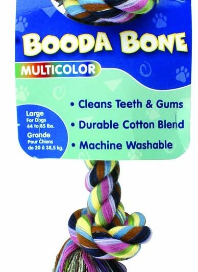 Booda 2-Knot Rope Bone Dog Toy Multi-Color 1ea/LG