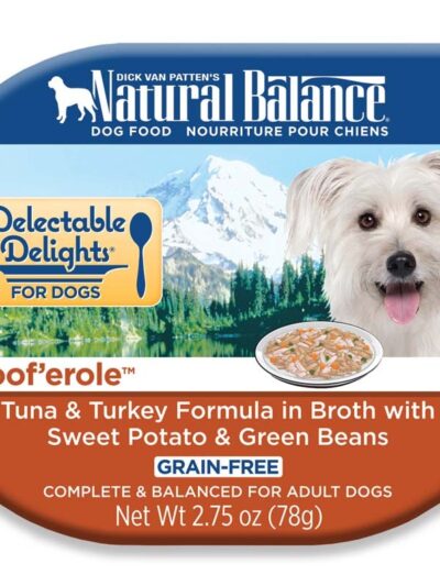 Natural Balance Pet Foods Original Ultra Delectable Delights Wet Dog Food Tub Woof'erole in Broth 2.75oz