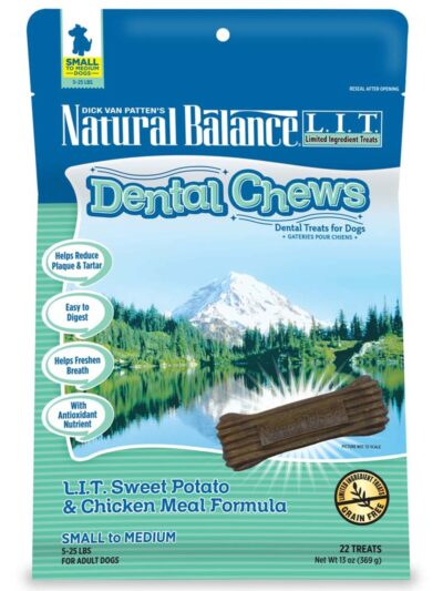 Natural Balance Pet Foods L.I.D Grain Free Dental Chews Sweet Potato & Chicken 1ea/13 oz, 22 ct, SM