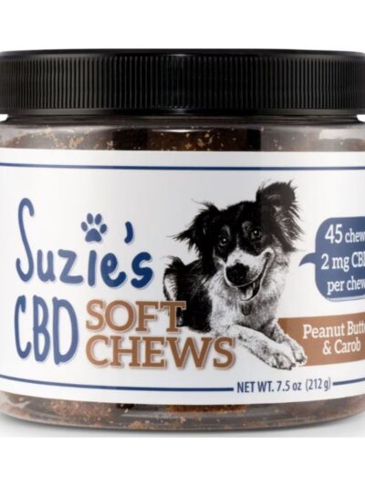 Suzie's CBD Soft Chews For Dogs Peanut Butter/Carob 7.5oz.-2mg