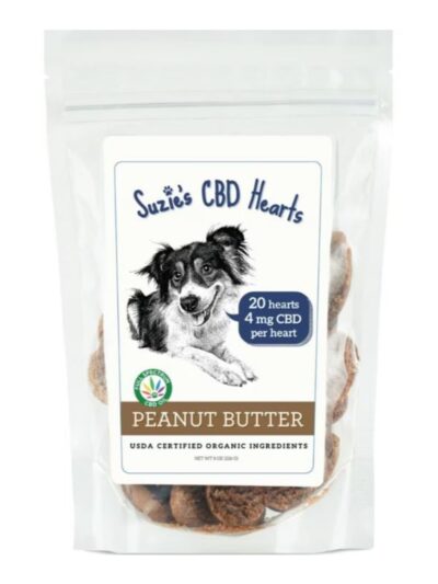 Suzie's CBD Hearts For Dogs Peanut Butter 8oz.-4mg