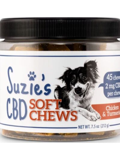 Suzie's CBD Soft Chews For Dogs Chicken/Turmeric 7.5oz.-2mg