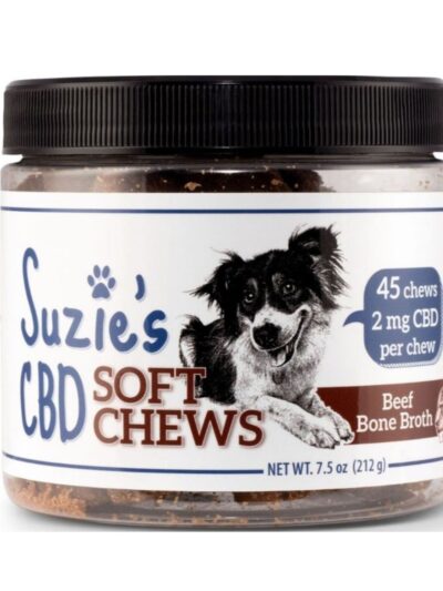 Suzie's CBD Soft Chews For Dogs Beef Bone Broth 7.5oz.-2mg