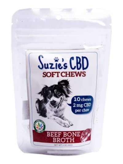 Suzie's CBD Soft Chews For Dogs Trial Size Beef Bone Broth 2oz.