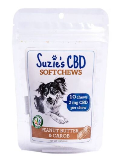 Suzie's CBD Soft Chews For Dogs Trial Size Peaniut Butter/Carob 2oz.