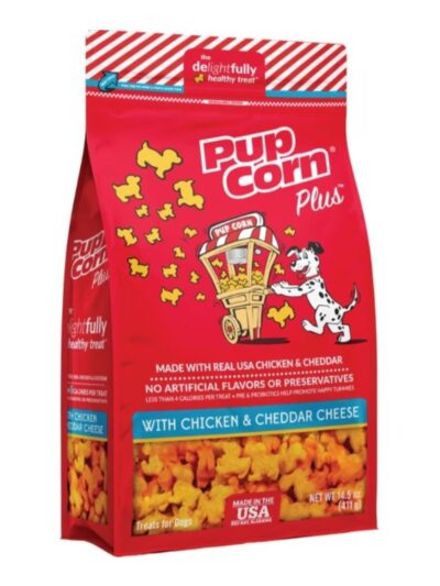 Pupcorn Plus Dog Treats Chicken/Cheddar Cheese 14.5oz.
