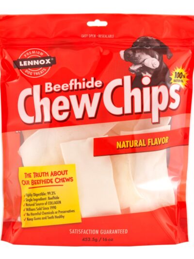 Lennox Beefhide Chew Chips Dog Treat Natural, 1ea/16oz.