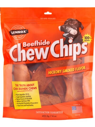 Lennox Beefhide Chew Chips Dog Treat Hickory Smoked, 1ea/16oz.