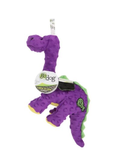 Godog Dinos Bruto The Brontosaurus Dog Toy Purple Large