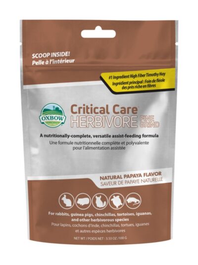 Oxbow Animal Health Critical Care Herbivore Fine Grind Feeding Formula 100g, Papaya, 1ea/3.53oz.