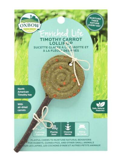 Oxbow Animal Health Enriched Life Timothy Lollipop Carrot Small Animal Chew 1ea/One Size