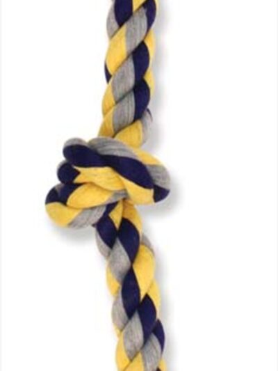 Mammoth Pet Products Cottonblend 3 Knot Rope Tug Toy Multi-Color 1ea/10 in, Mini