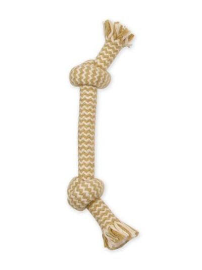 Mammoth Pet Products Flossy Chews EXTRA Peanut Butter Scented Dog Toy 2 Knot Bone, 1ea/SM, 9 in